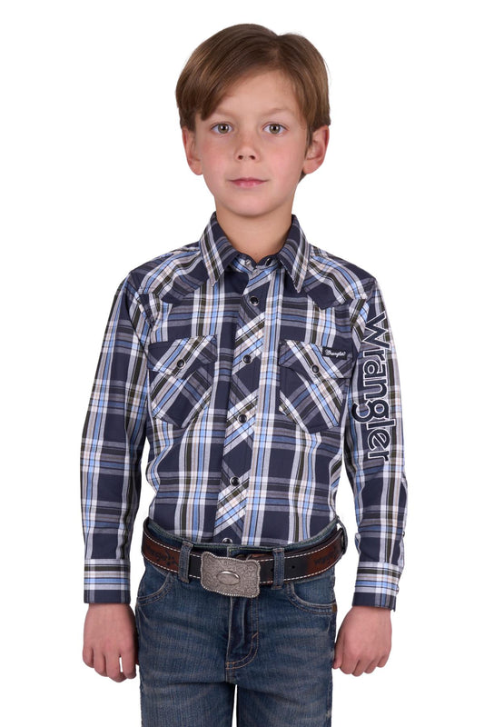 Wrangler Boys Finn Logo L/S Shirt