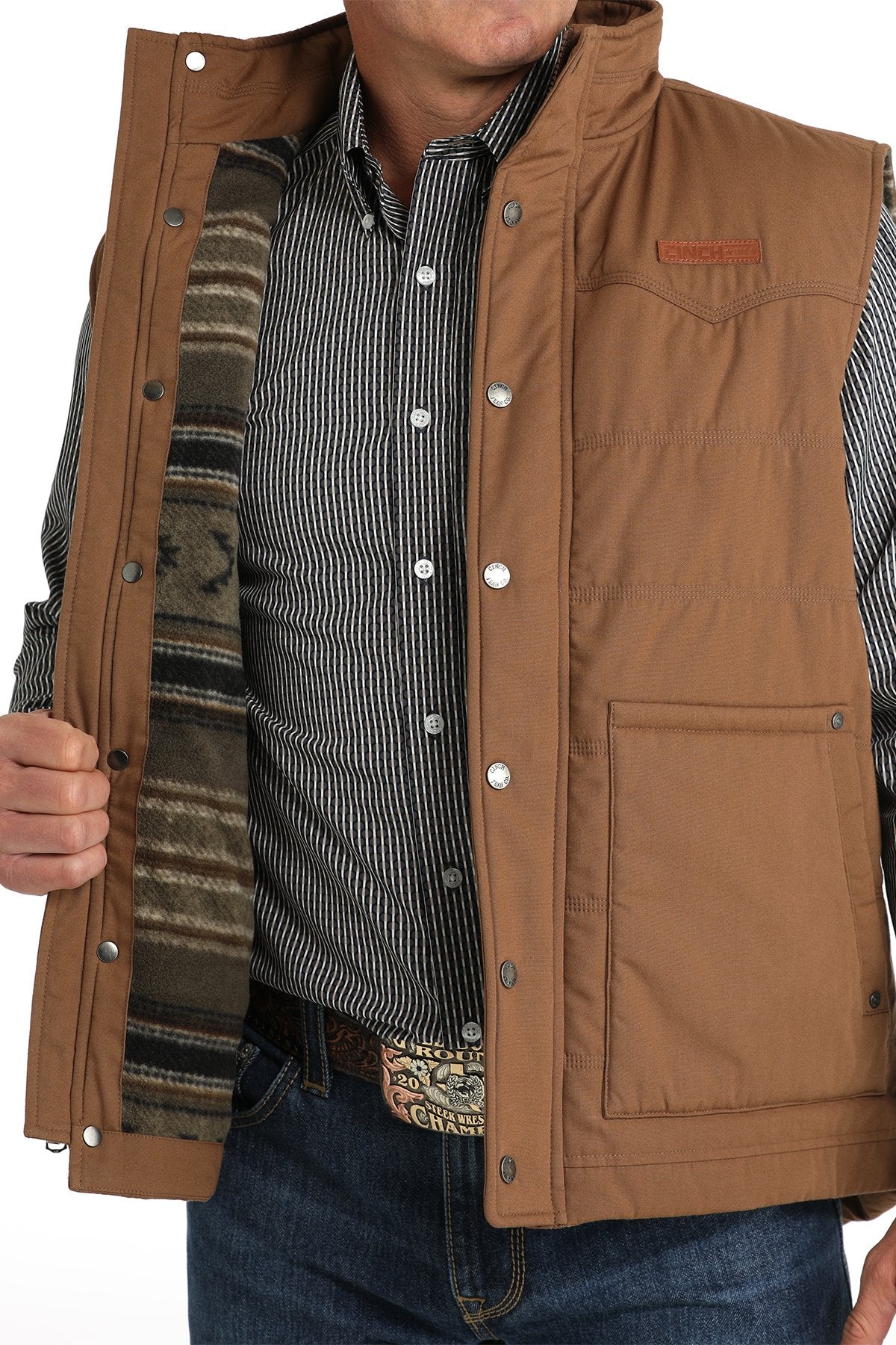 Cinch Mens Wax Coated Quilted Vest