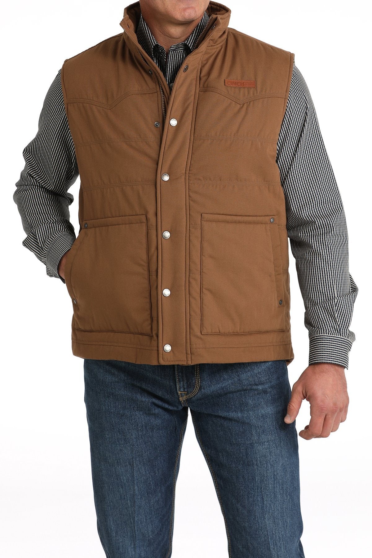 Cinch Mens Wax Coated Quilted Vest