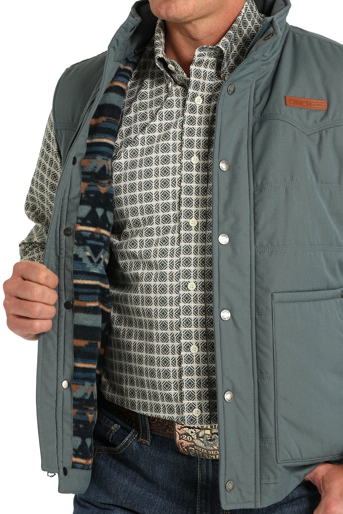 Cinch Mens Wax Coated Quilted Vest