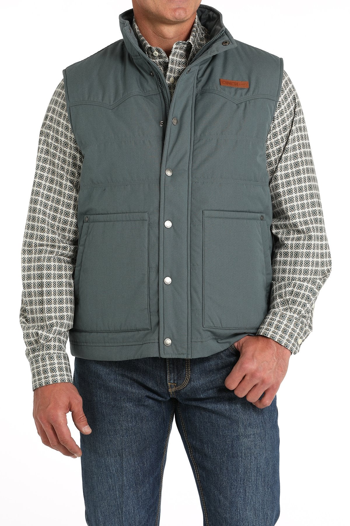 Cinch Mens Wax Coated Quilted Vest