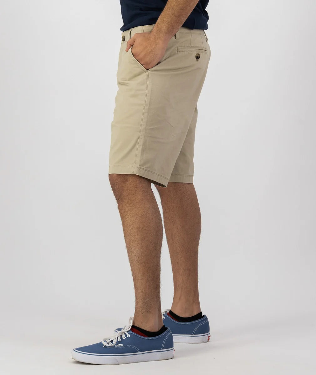 Swanndri Mens Mission Bay Chino Shorts in Light Stone