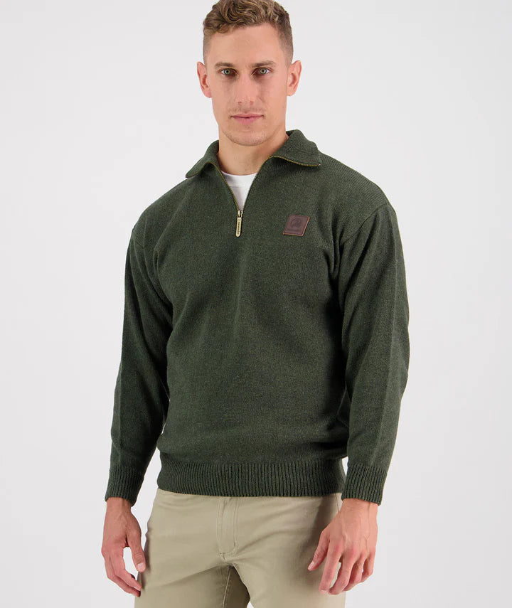 Swanndri Mens Mariner Zip Neck Sweater