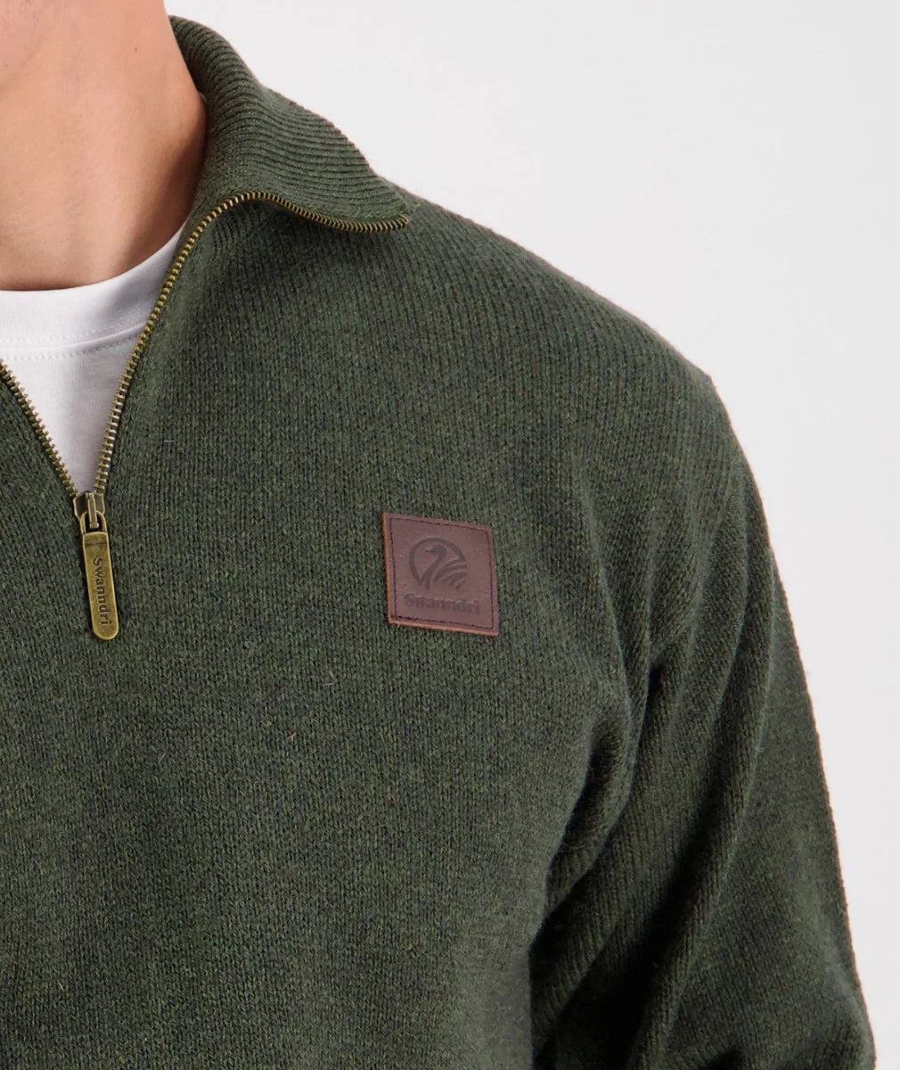 Swanndri Mens Mariner Zip Neck Sweater