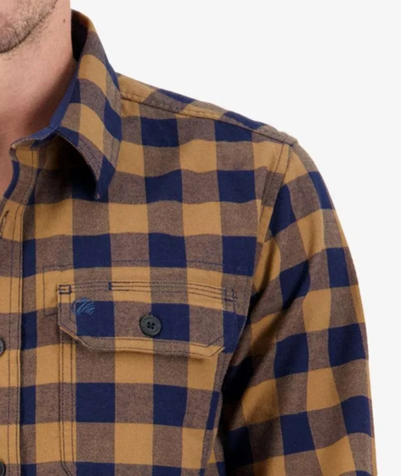 Swanndri Mens Taranaki Tailor Shirt Cashew/Navy