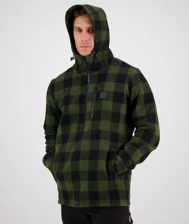 Swanndri Reidston Wool Annorak Olive Check