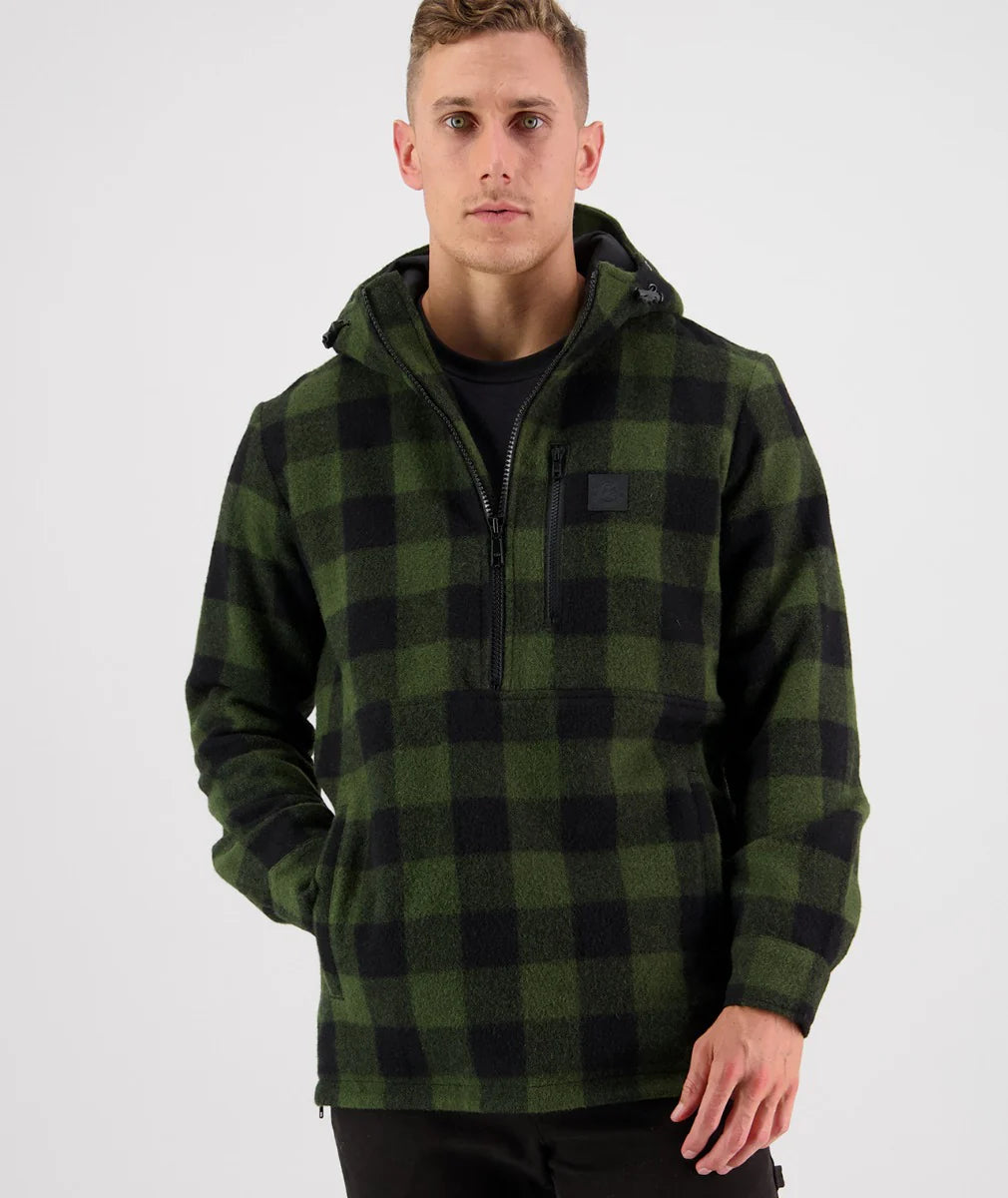 Swanndri Reidston Wool Annorak Olive Check