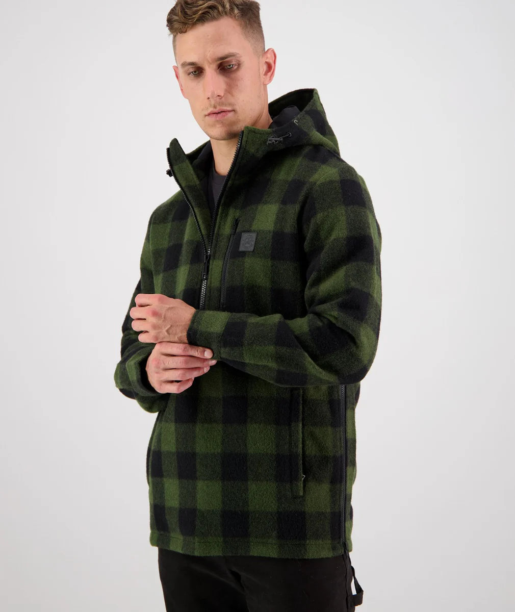 Swanndri Reidston Wool Annorak Olive Check