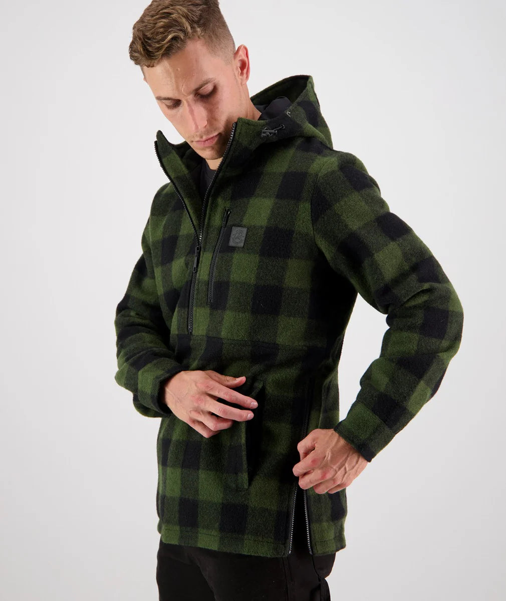 Swanndri Reidston Wool Annorak Olive Check