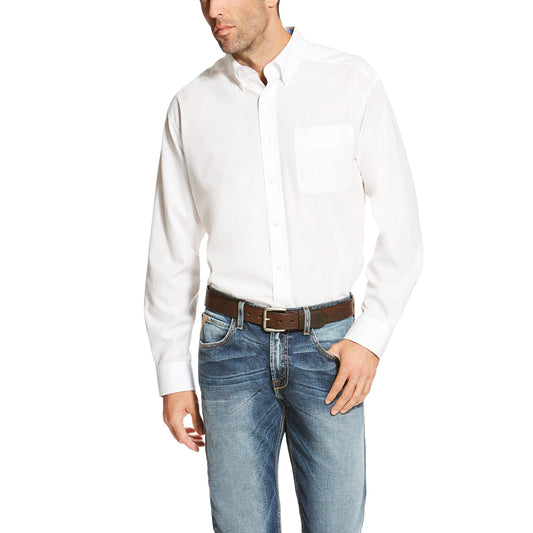ARIAT Men’s Wrinkle Free LS Shirt – White