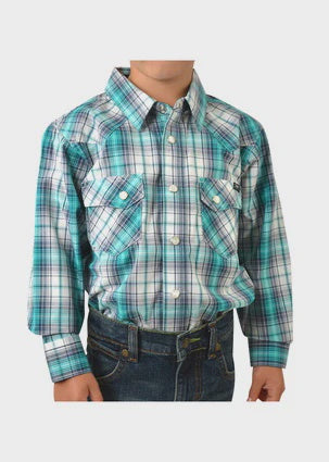 Pure Western Boys David Check L/S Shirt