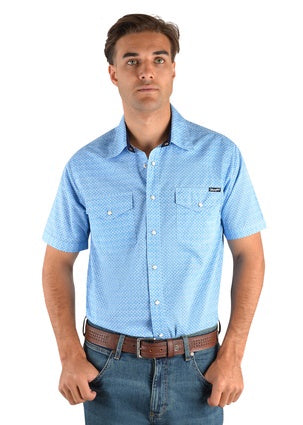 Wrangler Mens  Ferguson Print Western S/S Shirt