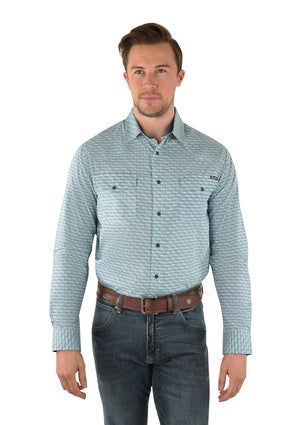 WranglerJeffreyPrintWesternMnsLSShirt