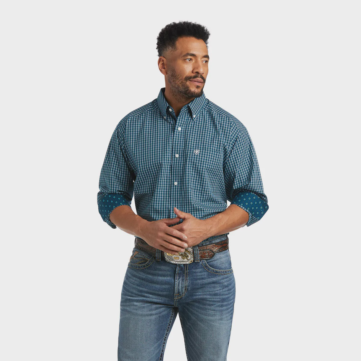 Ariat Mens WF Vail Classic LS Shirt Dream Teal