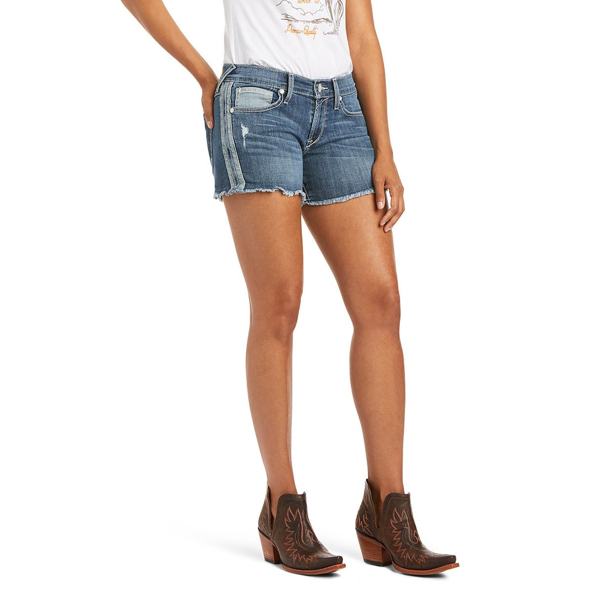 Ariat Womens Boyfriend 5'' Short Reverse Side Stripe