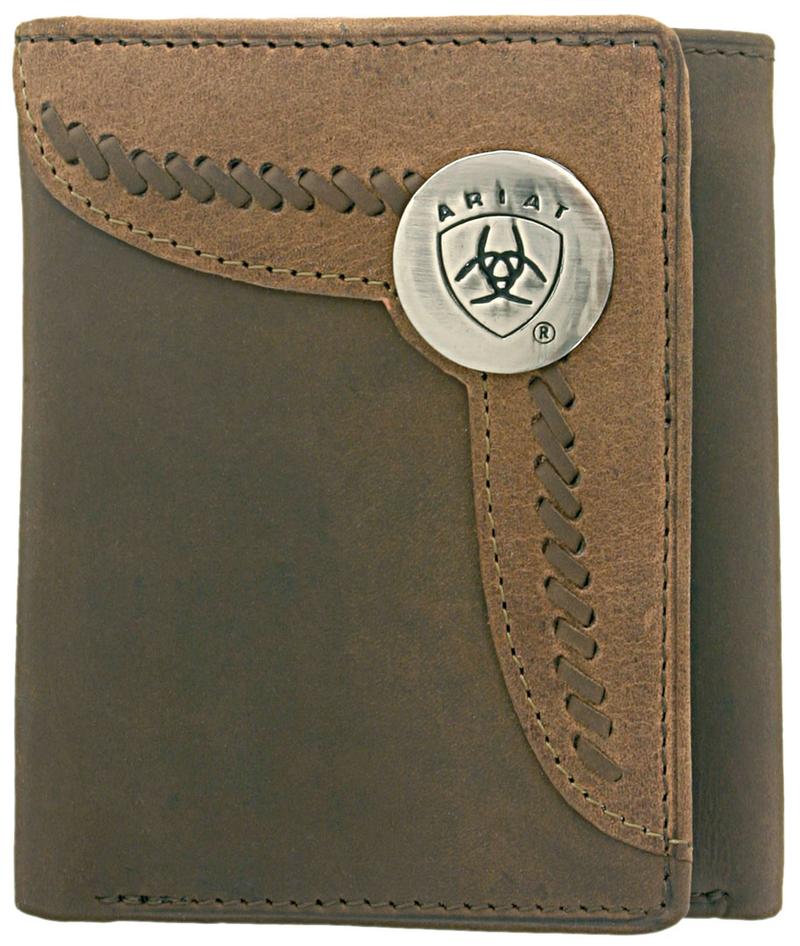 ARIAT Tri-Fold Wallet - Two Toned Accent Overlay WLT3103A