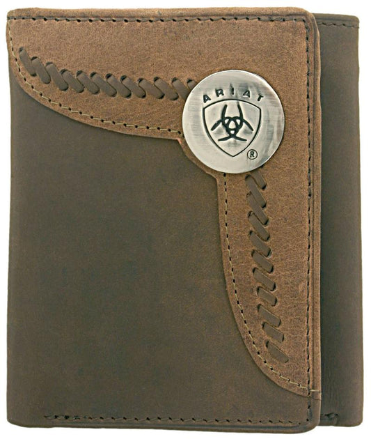 ARIAT Tri-Fold Wallet - Two Toned Accent Overlay WLT3103A