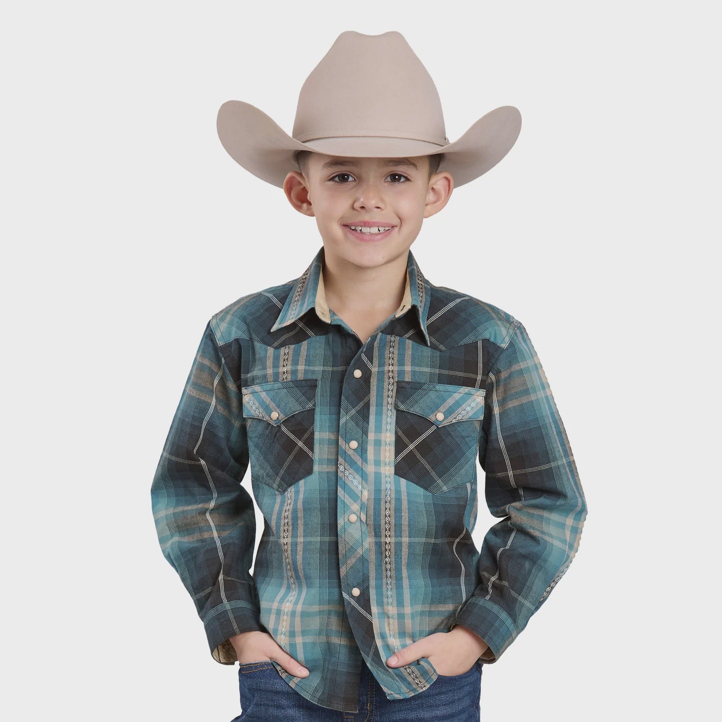 Roper Boys West Made Collection  L/S Plaid Shirt