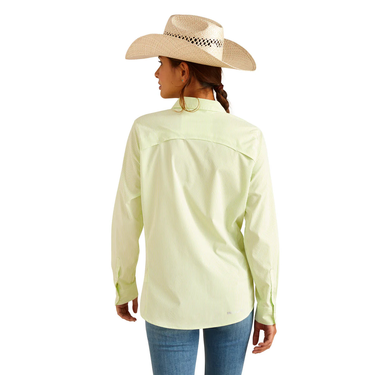 Ariat Womens VentTEK Stretch LS Shirt Lime Stripe