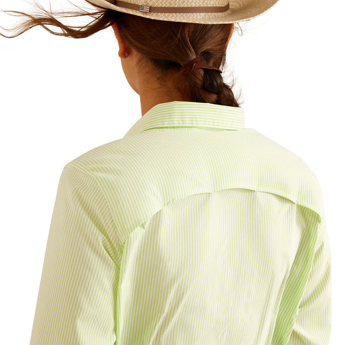 Ariat Womens VentTEK Stretch LS Shirt Lime Stripe