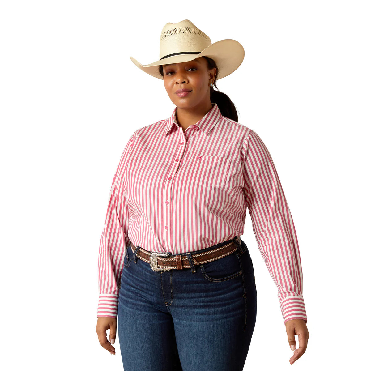 Ariat Womens Kirby LS Shirt Peacock Stripe