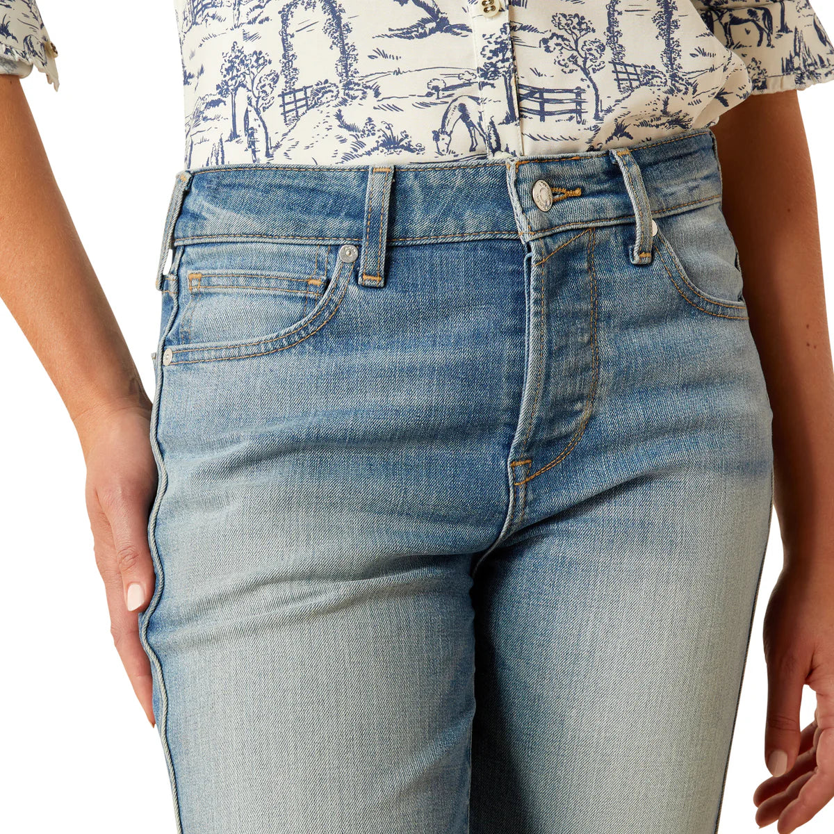 Ariat Women's High Rise Bridle Slim Straight Jeans in Abeline