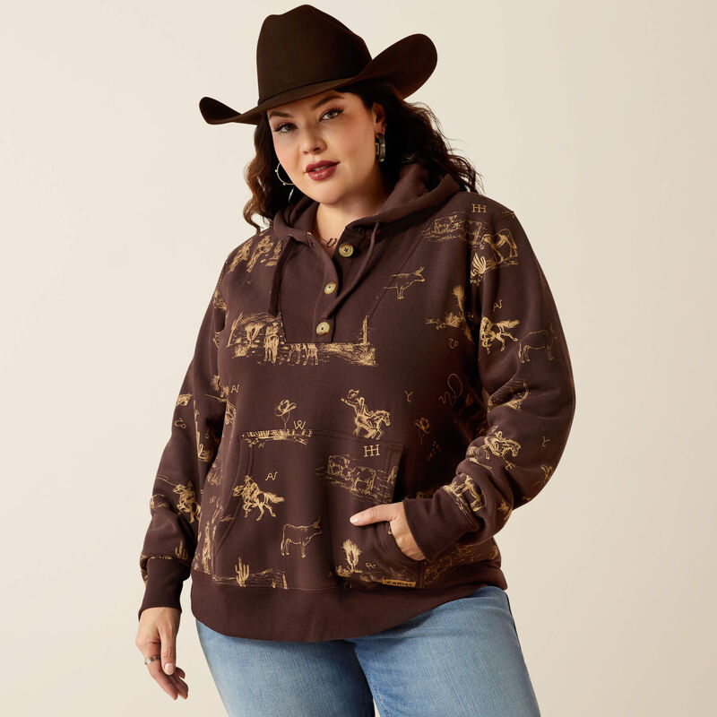Ariat Womens Ranchin Print Hoodie