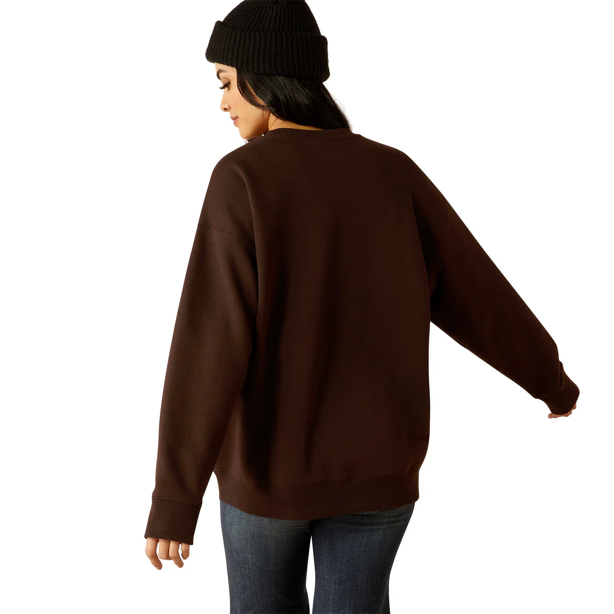 Ariat Womens Taurus Oversized Crew Sweatshirt in Mole