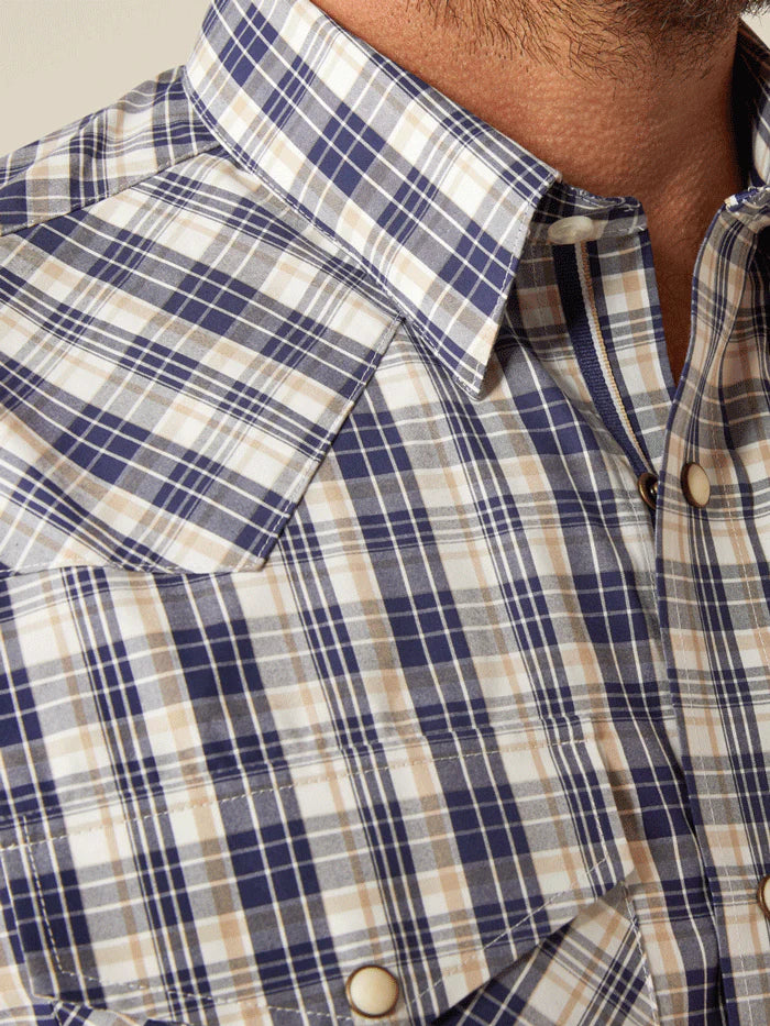 Ariat Mens Pro Series Caine LS Shirt in Navy