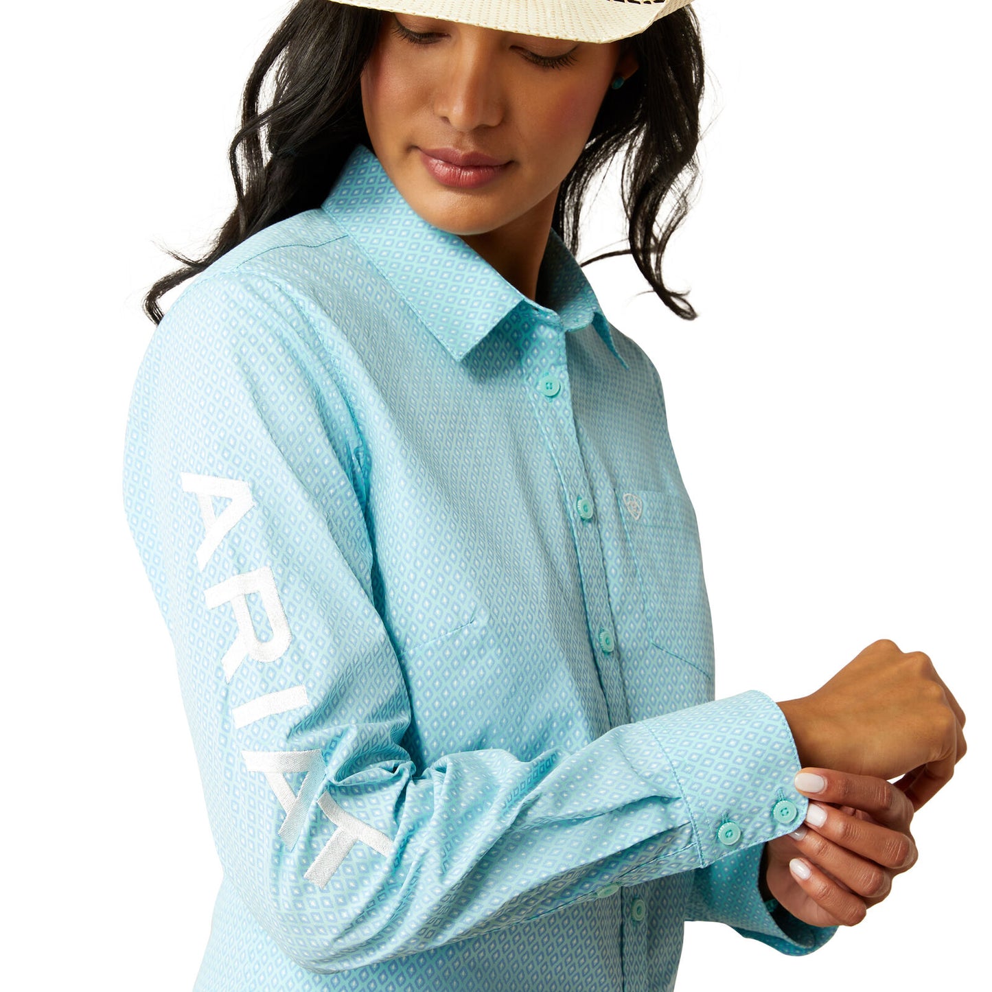 Ariat Womens Wrinkle Resistant 2025 Team Kirby Stretch Long Sleeved Shirt