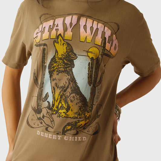 Ariat Womens Stay Wild Coyote SS Boyfriend Tee