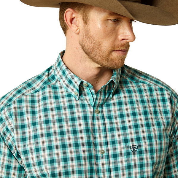 Ariat Mens Pro Series Brayden LS Shirt in Teal