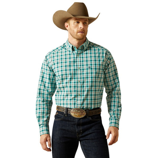 Ariat Mens Pro Series Brayden LS Shirt in Teal