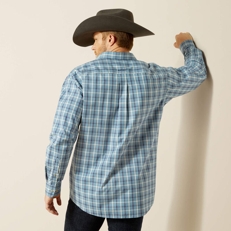 Ariat Mens Pro Series Troy LS Shirt in Blue