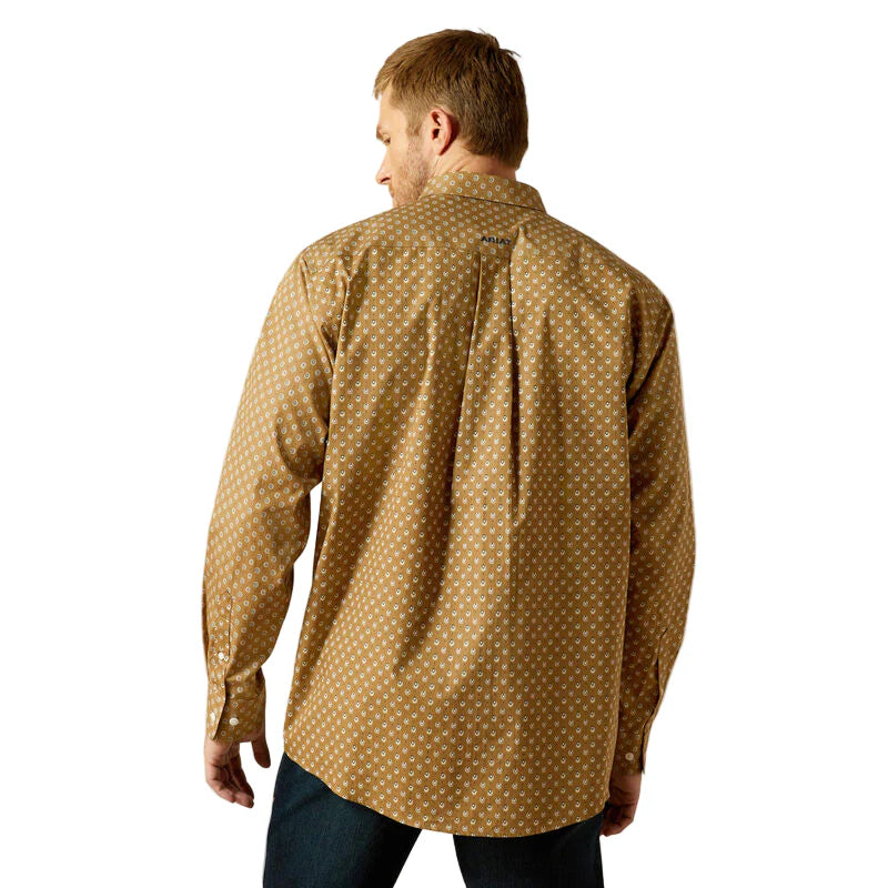 Ariat Mens Wrinkle Free Darryl LS Shirt in Khaki