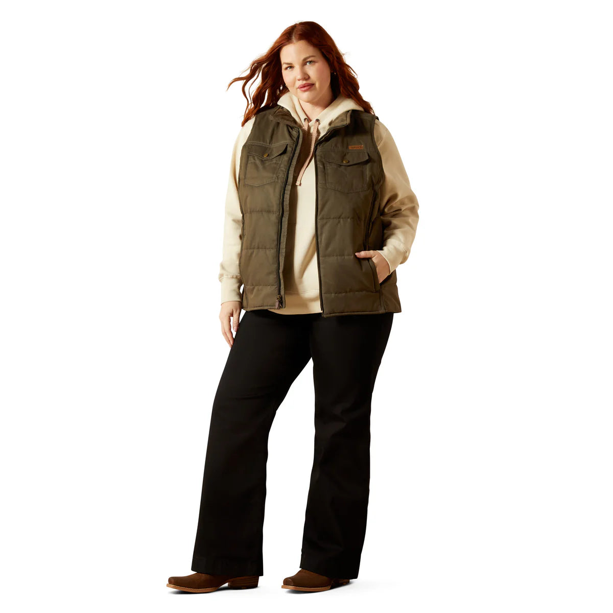 Ariat Womens Grizzly Quilted Vest Earth