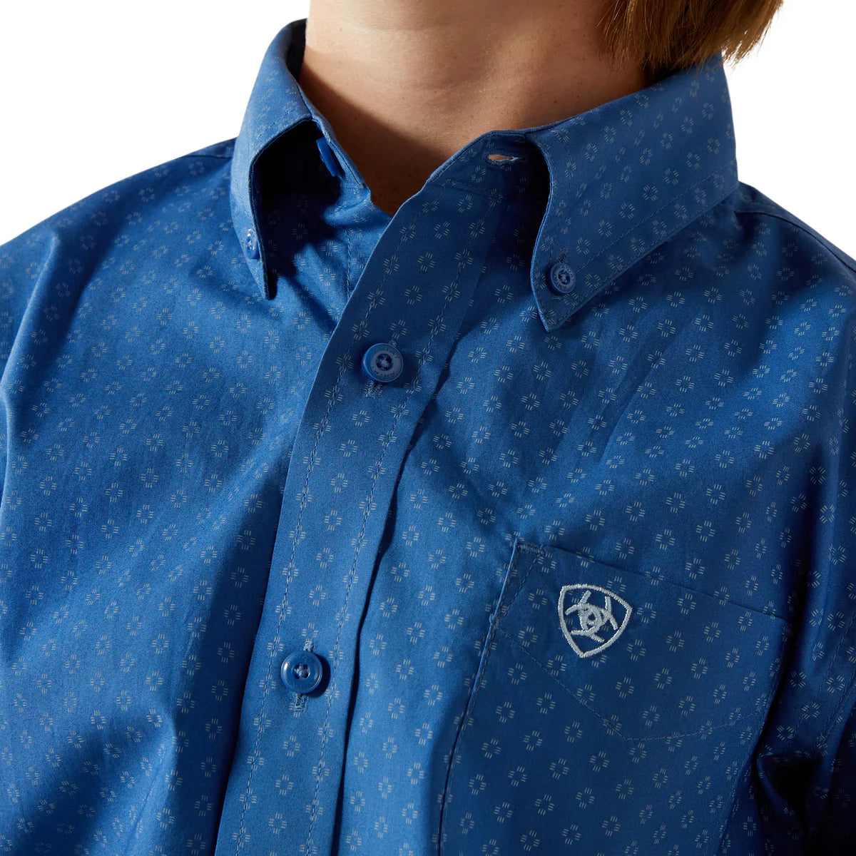 Ariat Boys Stratford LS Shirt in Royal Blue
