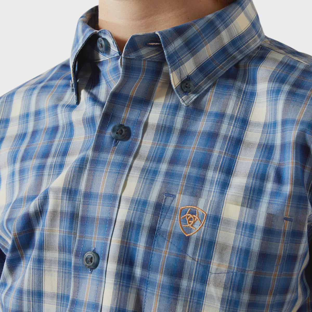 Ariat Boys Pro Series Soloman LS Shirt in Royal Blue