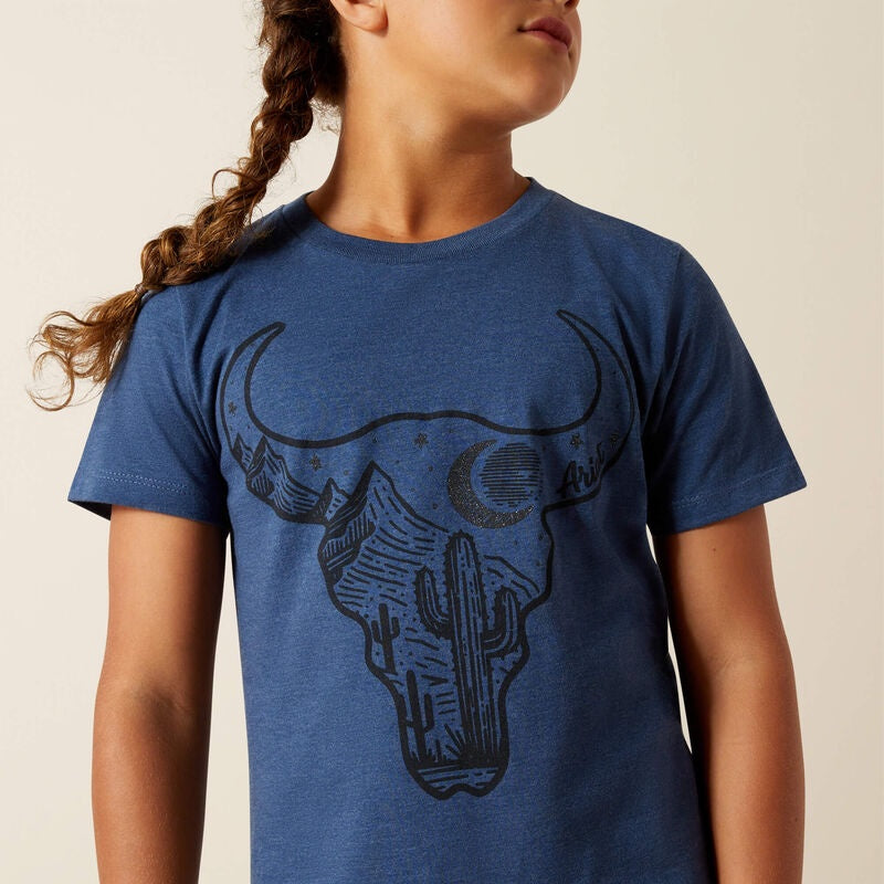 Ariat Girls Bull Night Sky SS Tee