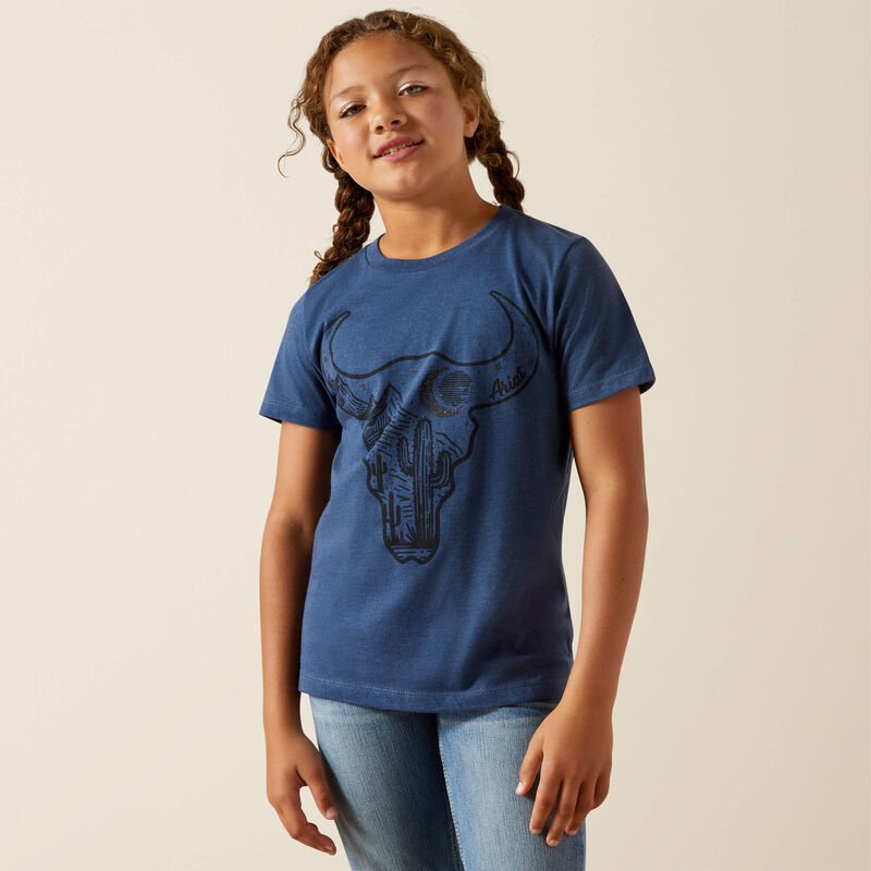 Ariat Girls Bull Night Sky SS Tee