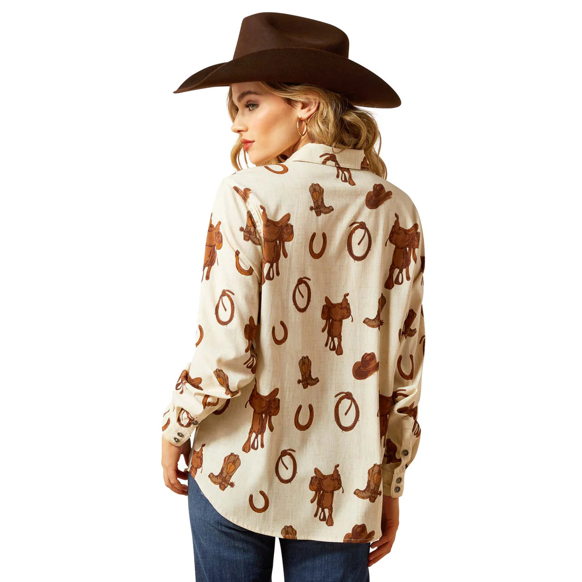 Ariat Womens Homestyle L/S Shirt Rodeo Spur Print