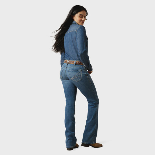 Ariat Womens Mid Rise Aisha Boot Cut Jeans in Ithica
