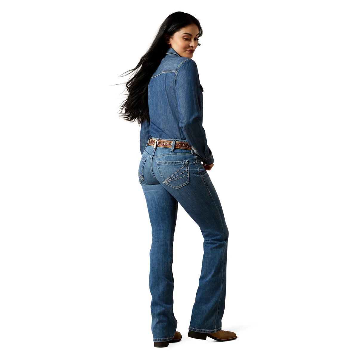 Ariat Womens Mid Rise Giovana Slim Wide Leg Trouser in Petaluma