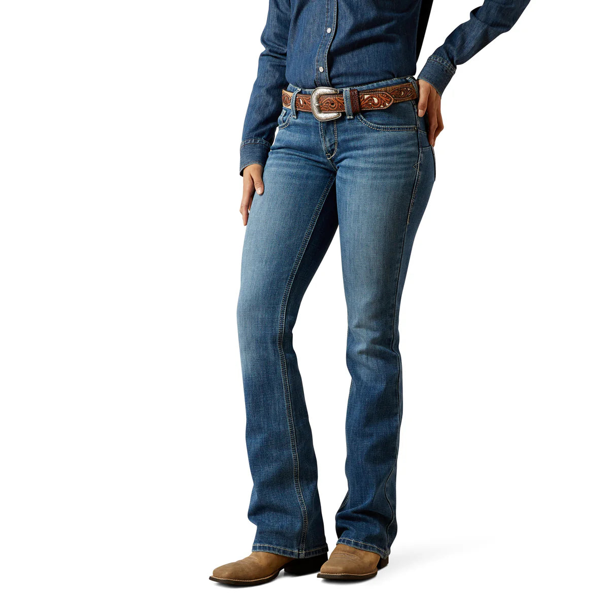Ariat Womens Mid Rise Aisha Boot Cut Jeans in Ithica