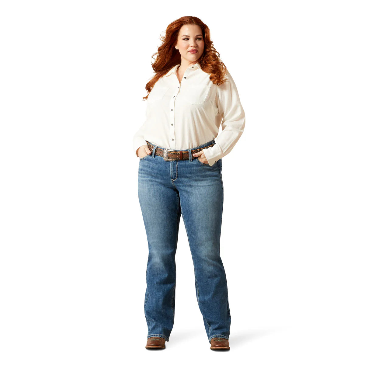 Ariat Womens Mid Rise Aisha Boot Cut Jeans in Ithica