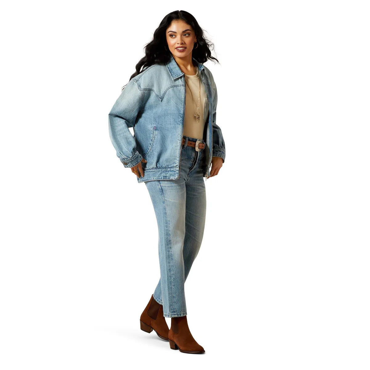 Ariat Womens Cheyenne Denim Bomber Jacket