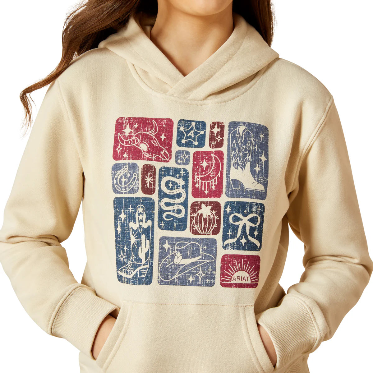 Ariat Girls Western Blocks Hoodie
