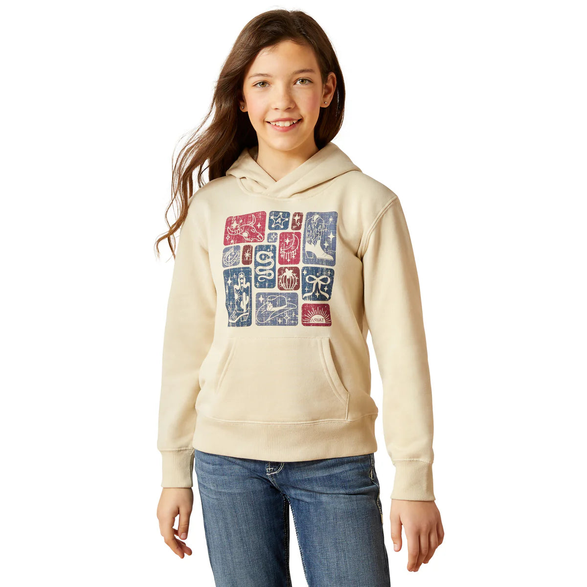 Ariat Girls Western Blocks Hoodie
