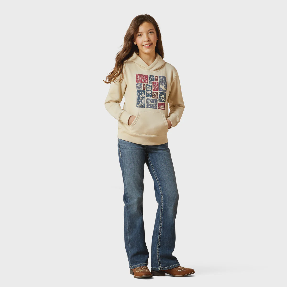 Ariat Girls Western Blocks Hoodie
