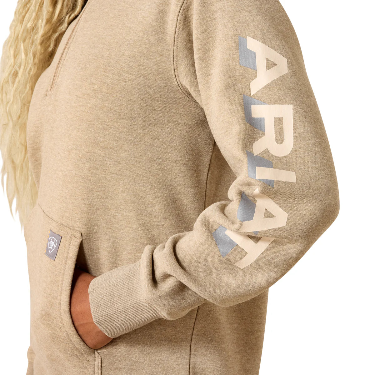 Ariat Womens Rebar Lightweight Logo 1/2 Zip Hoodie